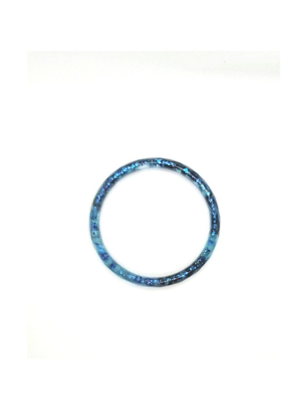 Handmade Resin Bracelet Blue Glitter Glow - Picture 8 of 8